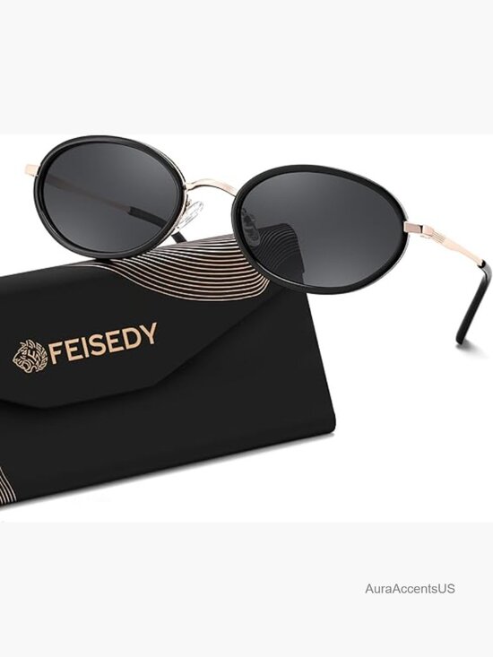 Polarized Oval Metal Sunglasses UV400 Protection Retro Vintage TR90 Shades for main image 5
